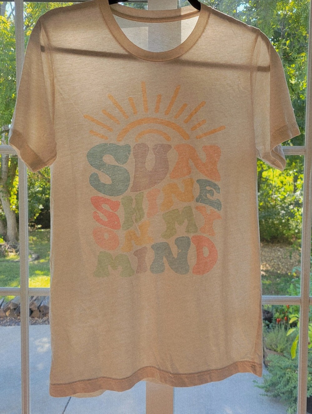 70s Graphic T-shirt Sunshine On My Mind Small Women's Tee Shirt Top Retro NWOT
